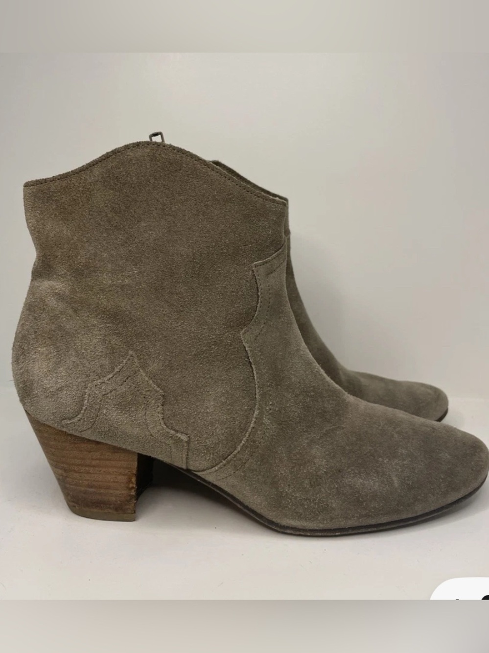 Isabel Marant Taupe Suede Western Ankle Boots